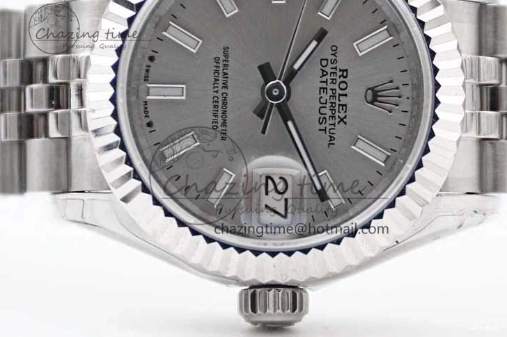 SS on Silver Steel Lady Bracelet 1:1 904L 28 TWF Best Dial DateJust President Edition NH05 0426